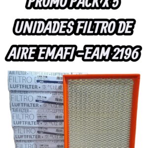 PROMO PACK X 5 UNIDADES [FILTRO EMAFI] Filtro de Aire FORD RANGER RAPTOR 2.0 PANTHER BI-TURBO 213CV 20- - EAM 2196(EAM 2196 MR478 FAP-8520 - - - - EB3G9601AA)