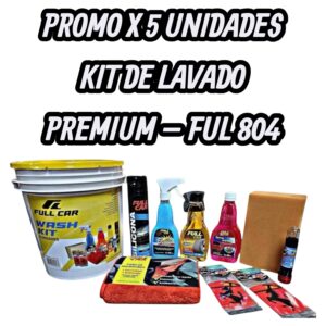 PROMO X 5 UNIDADES KIT DE LAVADO (KIT WASH) PREMIUM - FUL 804 FULL CAR LIMPIEZA GENERAL (KIT LAVADO FULL CAR )