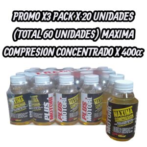 PROMO X 3 PACK X 20 UNIDADES (TOTAL 60 UNIDADES) MAXIMA COMPRESION CONCENTRADO X 400cc - PLUS 4312 PLUS MOTORI