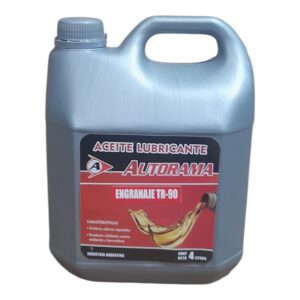 ACEITE  TRANSMISION 90 (TR90) BIDON  X 4 Lts. - TRAN10  LUBRIGRAS (Aceite transmisiónpara caja de velocidad y diferencialAceite para caja de veloc idad, diferencial y reduc­tores de engranajes. Apto para todo tipo de engra­ najes, los aditivos que contiene le brindan buenaresistencia a la pelicula lubricante con excelente         inhibición contra  oxidación y toda acción contra         agentes externos.)