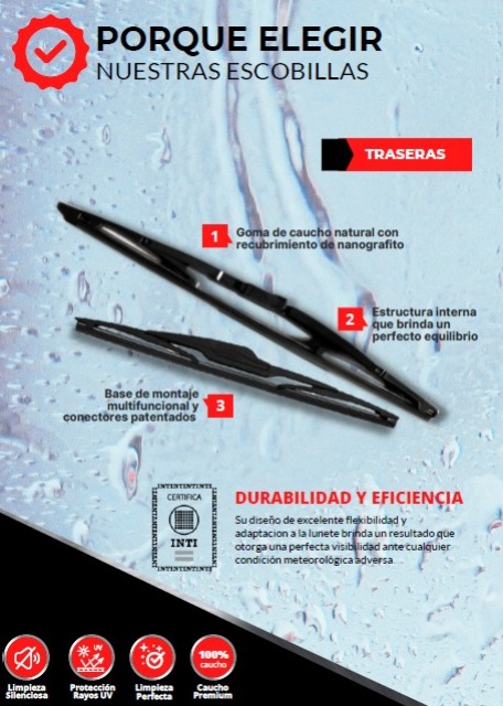 (ESCOBILLA QKL 1 PZA TRASERA ENGANCHE EUROPEO 3 ADAPTADORES) ESCOBILLA LIMPIA PARABRISAS TRASERA (LUNETA) QKL 12T 1 PZA 12 " TRASERA (ESCOBILLA TRASERA12" (CHERY FASE 2013 - / CHEVROLET CORSA II 2002 - / FORD ECOSPORT 2003 - / FORD FIESTA II 2002 - / NISSAN NOTE / NISSAN MARCH 2012 - / RENAULT TWINGO 1993 - 2003 / CHEVROLET SPIN 2012 - / CHEEVROLET VECTRA 2008 - 2013 / CITROEN C3 AIR CROS 2011 - / CITROEN C3 PICASSO 2011 - / CITROEN C4 2007 - / FIAT PUNTO 2007 - / FIAT UNO NUEVO 2010 - / FIAT UNO WAY 2010 - / PEUGEOT 308 2010 - / PEUGEOT 2008 2016- / RENAULT DUSTER 2010 - ) - ESC AT12 (T4012-Q) - Imagen 5