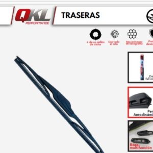 ESCOBILLA QKL 1 PZA TRASERA ENGANCHE EUROPEO 3 ADAPTADORES
