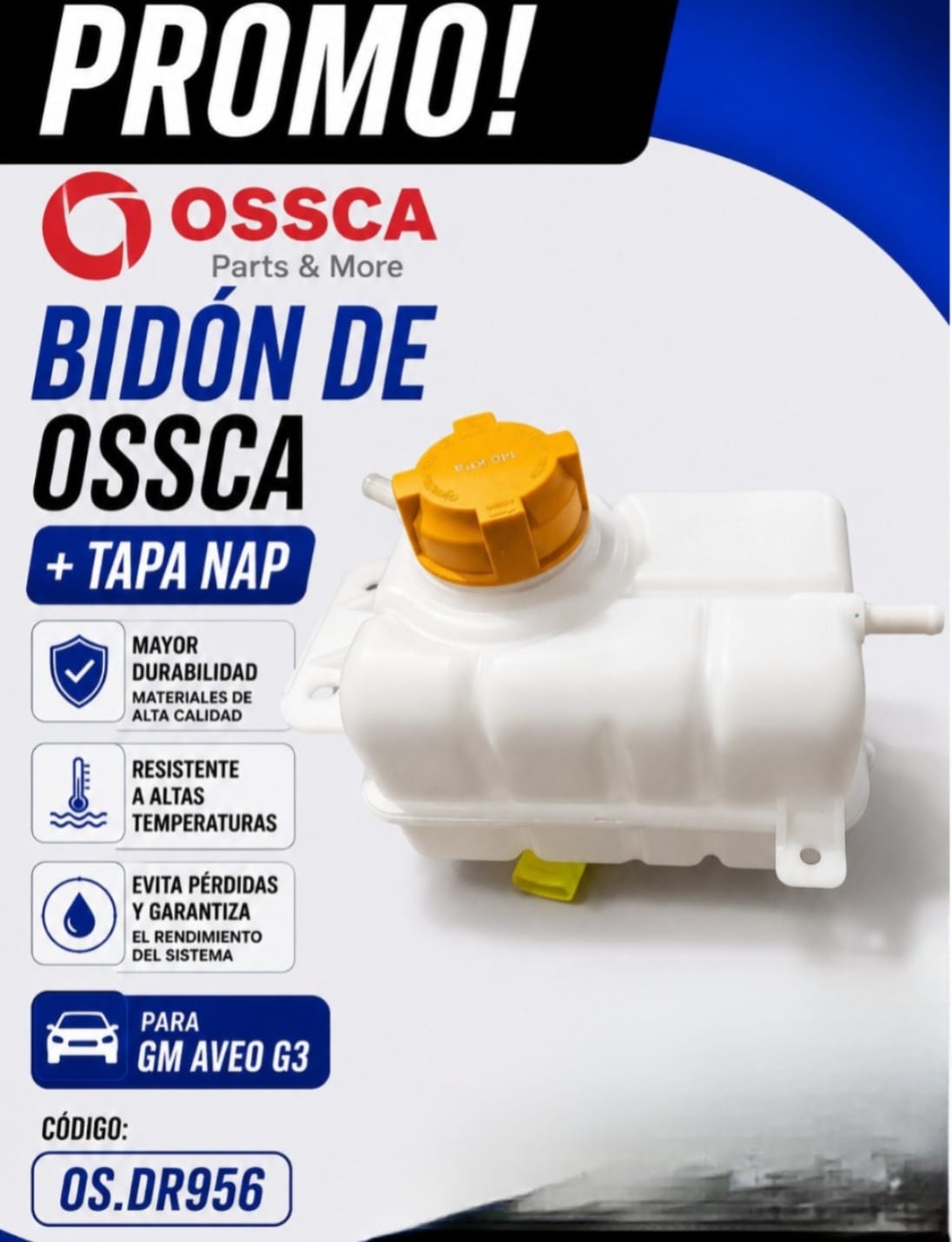 KIT DEPOSITO RECUPERADOR + TAPA GM AVEO G3 / - OS DR956+TB52