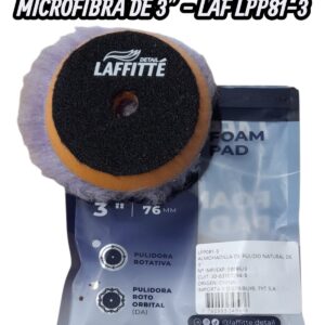 PROMO X 5 UNIDADES PAD DE PULIDO LAFFITTE MICROFIBRA 3" ROTO ORBITAL - LAF LPP81-3  PAÑOS - LIMPIEZA - MICROFIBRAS