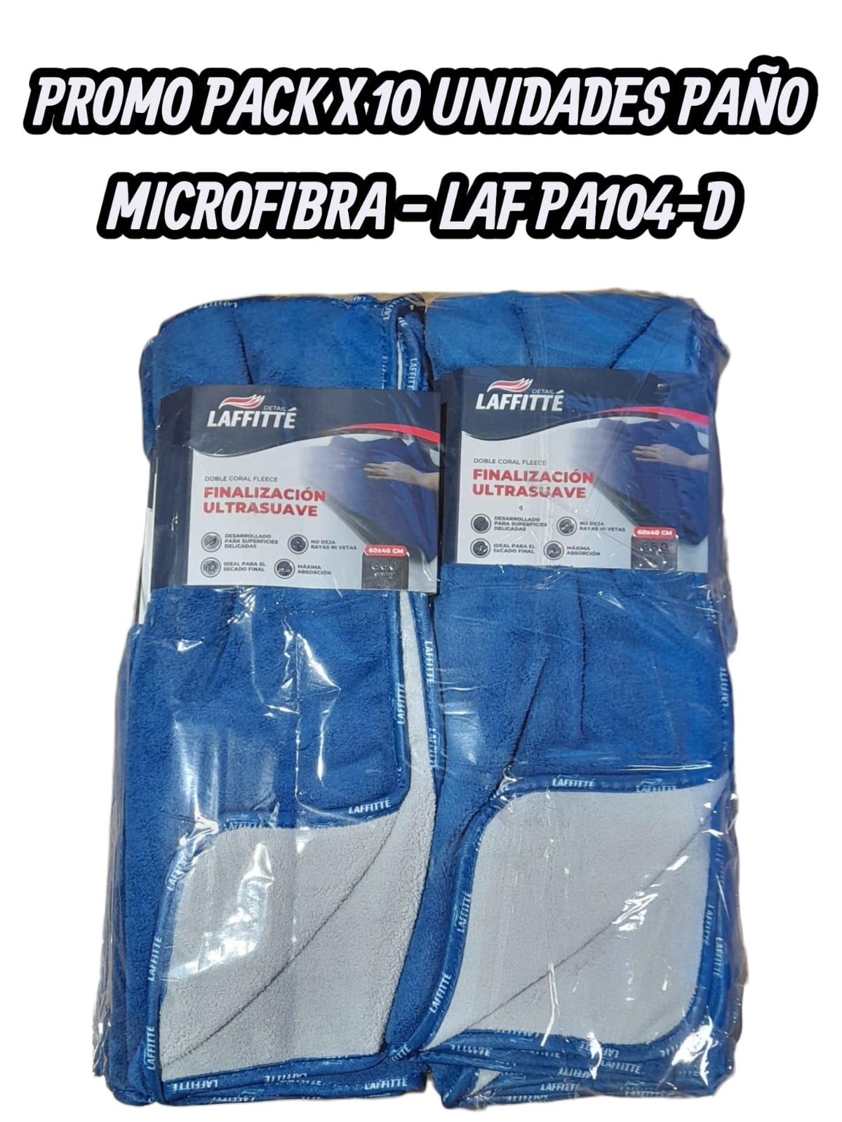 PROMO X 10 UNIDADES PAÑO DE MICROFIBRA SIN COSTURA 60X40 CM CORAL AZUL LAFFITTE- LAF PA014-D PAÑOS (SIMIL FUL 9093 - FUL 9092 - AJ27 - AJ47 - AJ44 PA014-D - PA104-D - PA013-D - K78 603 - K78 604)- LIMPIEZA - MICROFIBRAS