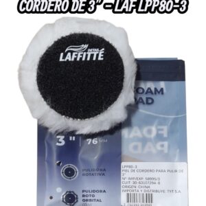 PROMO X 5 UNIDADES PAD DE PULIDO LAFFITTE CORDERO 3" ROTATIVA - LAF LPP80-3  PAÑOS - LIMPIEZA - MICROFIBRAS