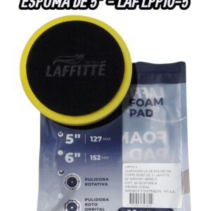 PROMO X 5 UNIDADES PAÑO PAD DE PULIDO LAFFITTE ESPUMA HARD AMARILLO 5" ROTATIVA - LAF LPP10-5  PAÑOS - LIMPIEZA - MICROFIBRAS