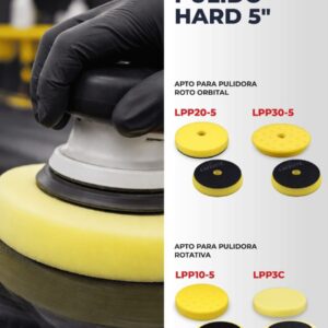 PAD DE PULIDO ESPUMA HARD AMARILLO 5" ROTATIVA - LAF LPP10-5  PAÑOS - LIMPIEZA - MICROFIBRAS