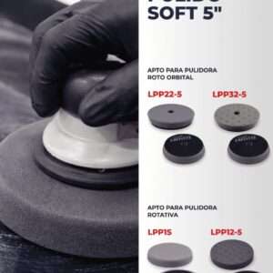 PAD DE PULIDO ESPUMA SOFT GRIS 5" ROTATIVA - LAF LPP12-5  PAÑOS - LIMPIEZA - MICROFIBRAS