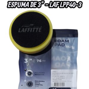 PROMO X 5 UNIDADES PAD DE PULIDO LAFFITTE ESPUMA HARD AMARILLO 3" ROTATIVA - LAF LPP40-3  PAÑOS - LIMPIEZA - MICROFIBRAS