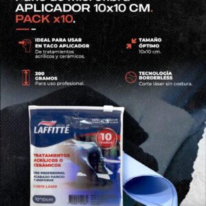 PAÑO DE MICROFIBRA APLICADOR PACK X 10 10X10CM LAFFITTE- LAF PA015-D PAÑOS - LIMPIEZA - MICROFIBRAS