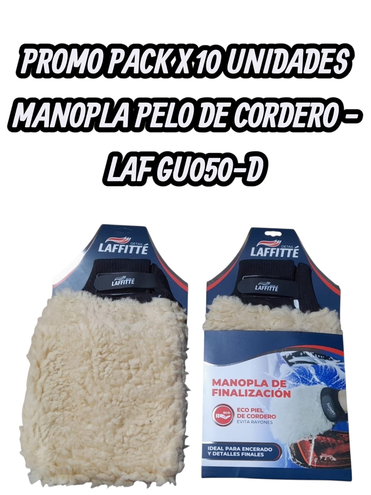 PROMO LAFFITTE PACK X 10 UNIDADES MANOPLA LAFFITTE (GUANTE) ECO PIEL DE CORDERO ENCERADO Y FINIS LAFFITTE GU050-D (SIMIL AJ28 - AJ42 - GU001-D - GU002-D - GU050-D - FUL 9113 - K78 607)