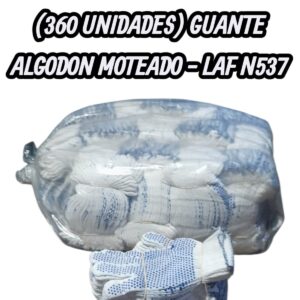 PROMO BULTO X 180 PARES (360 UNIDADES) Guante  Algodón Moteado (ALGO/POLIEST) FINO  - LAF N537