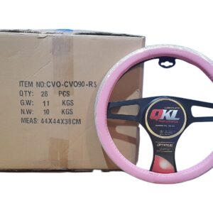 PROMO X 28 UNIDADES CUBRE VOLANTE  AUTO   37/39 CM ROSA BRILLO QKL-  ROSA QKL CV090-RS