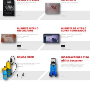 ACCESORIOS (BOLSAS PAPELERO - ALFOMBRAS - BOMBA GIBER - HIDROLAVADORA - TARJETAS COMODIN )