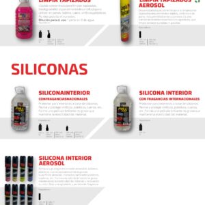 LIMPIEZA INTERIOR ( LIMPIA TAPIZADOS - LIMPIA TAPIZADOS AEROSOL- SILICONAS - SILICONA INTERIOR AEROSOL