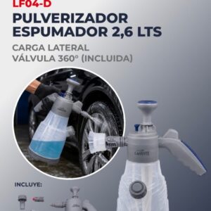 PULVERIZADOR DE 2,6 LITROS PREMIUM VALVULA DE CARGA LATERAL VÁLVULA 360 GRADOS INCLUIDA LAFFITTE - LAF LF04-D (SIMIL LF08-D - LF07-D - LF03-D - FUL 9063 - LF02-D - LF04-D)