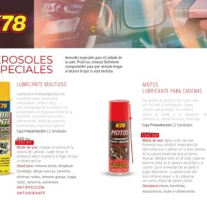 AEROSOLES ESPECIALES ( LUBRICANTE MULTIUSO - MOTOS LUBRICANTE PARA CADENAS )