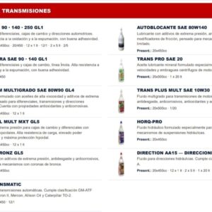 ACEITES PARA TRANSMISIONES