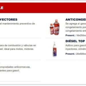 ADITIVOS PARA COMBUSTIBLE ( LIMPIA INYECTORES ) ( TOP MIX DUO — LIMPIA INYECTORES - ACTIVADOR DIÉSEL AD-GO )