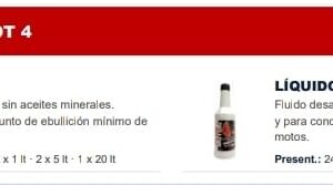 LÍQUIDO DE FRENOS DOT 3 Y DOT 4