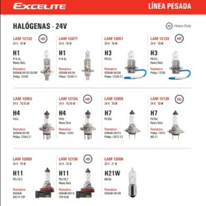 HALÓGENAS - 24V LINEA PESADA (alta y baja)