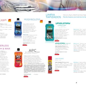 LIMPIEZA ( APC -SNOW FOAM -CAR WASH - WASH & GLOSS - WATERLESS WASH & WAX - BUG REMOVER - UPHOLSTERY CLEANER - UPHOLSTERY CLEANER )